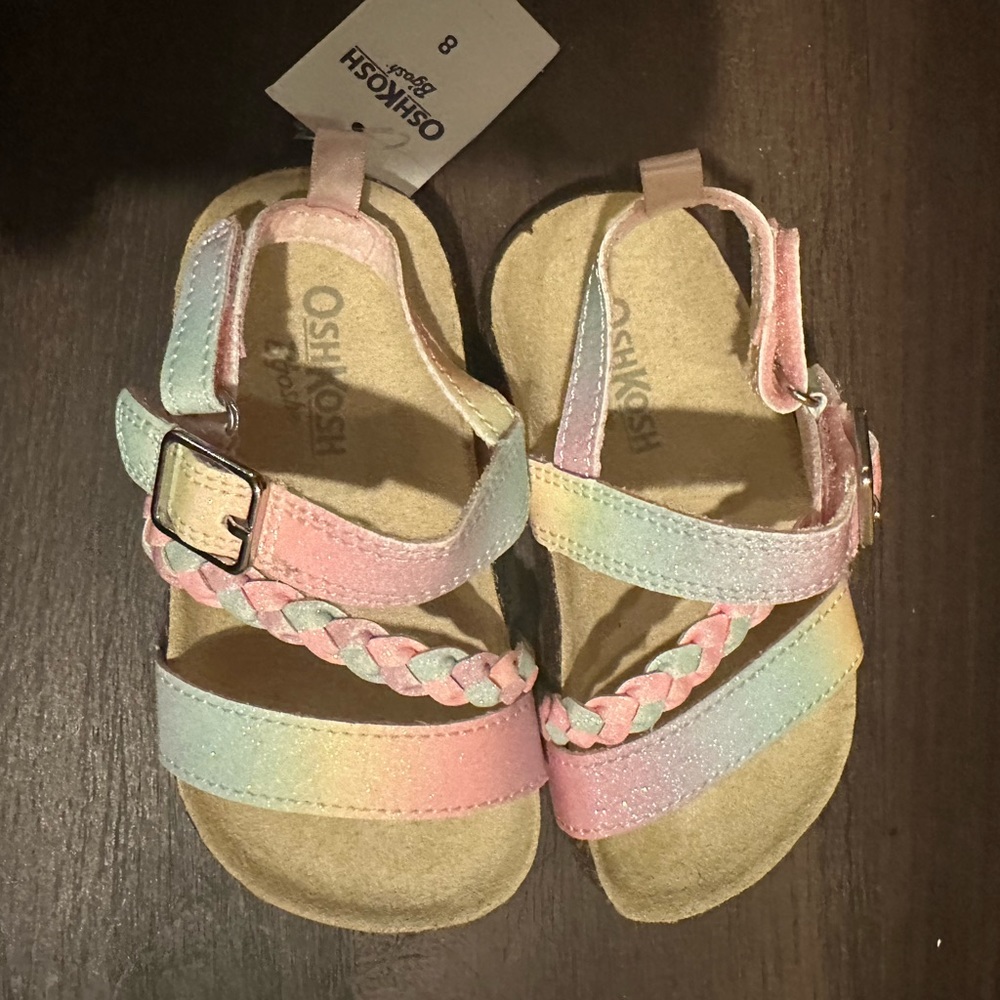 Brand new toddler girls sz 8 multi colored sandals $25